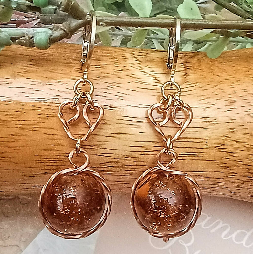 Mini-Heart Wire Earrings