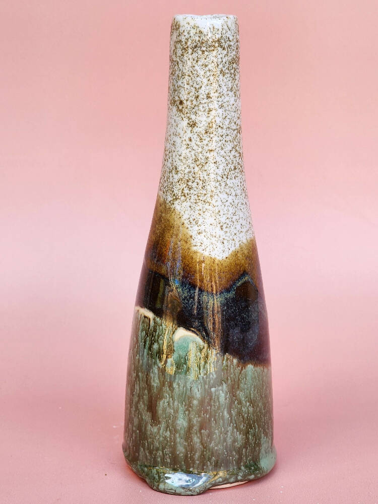 Handmade Ceramic Bud Vase - Moss Glaze