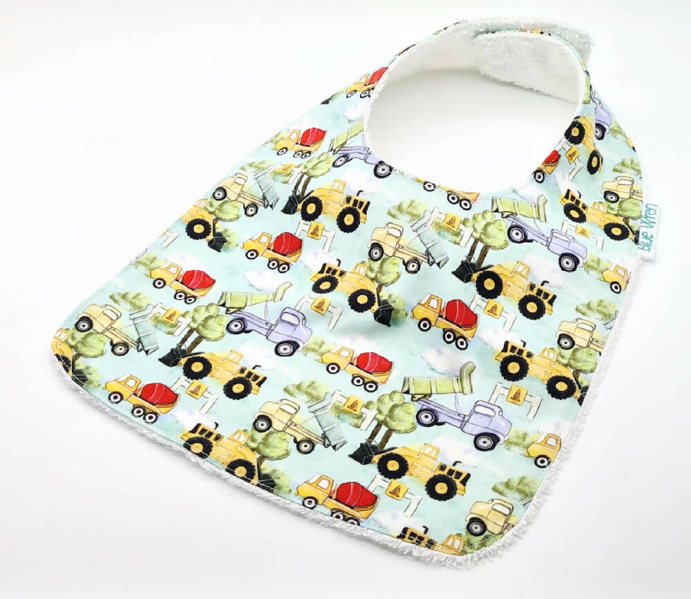 Baby Bib Trucks Cotton Fabric