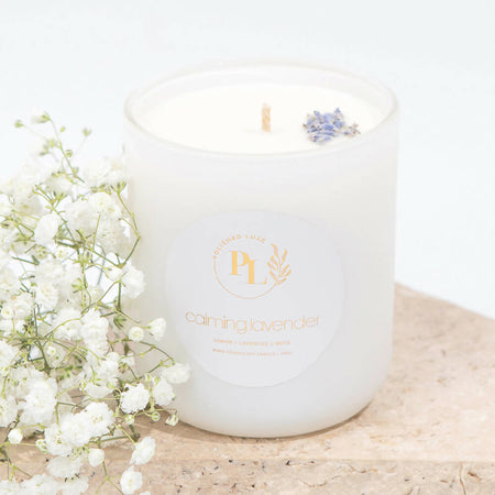 Floral Soy Candle Calming Lavender