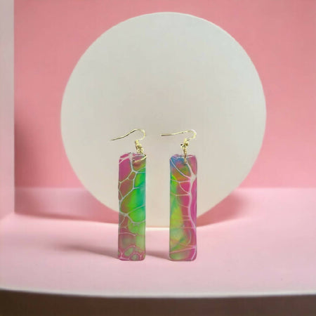 Pink and Green Earrings