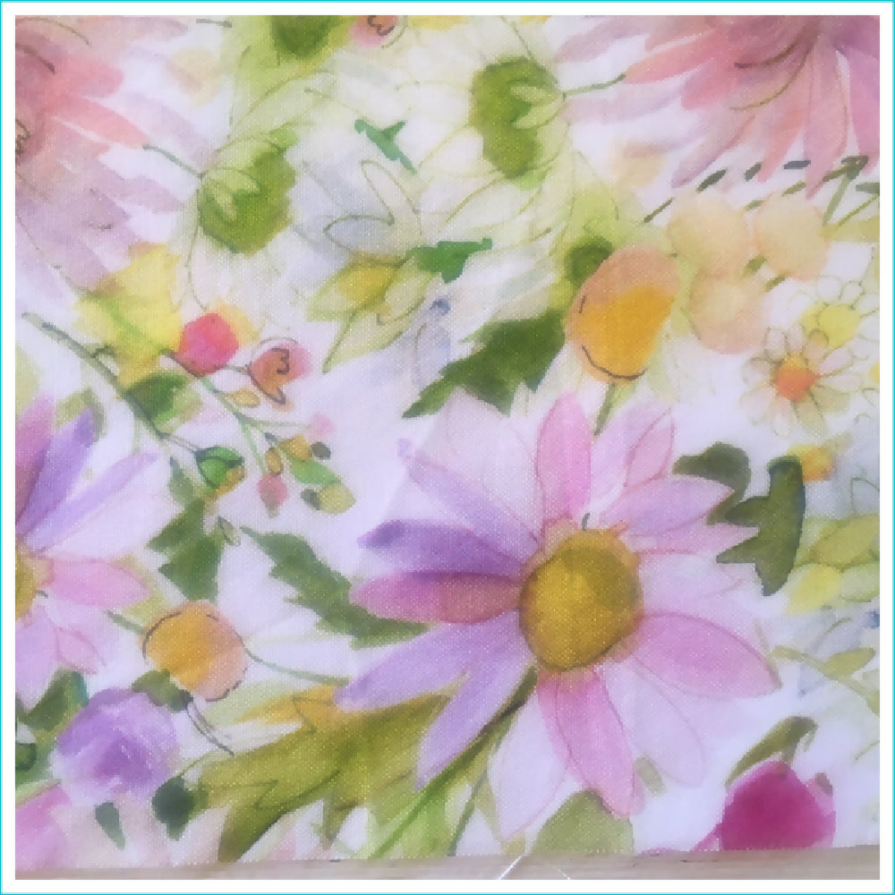 Colourful Floral Scrunchie - Wide Elastic - 100% Cotton