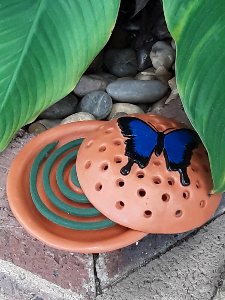 Mosquito Coil Holder with built in stand, Ulysses Butterfly Design