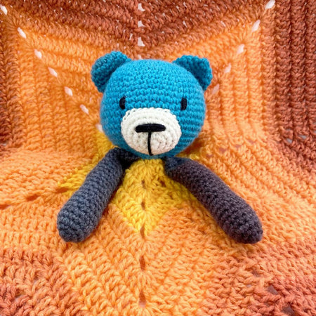 Crochet Bear Lovey Baby Blanket