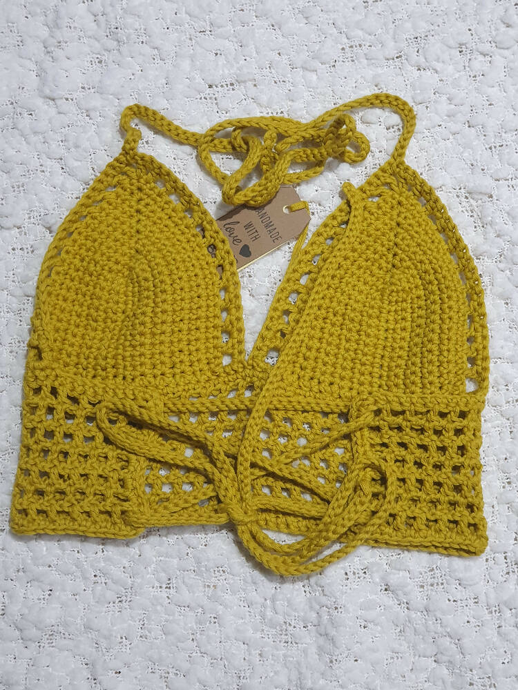 Crochet bralette,festival crop top, halter top,boho top