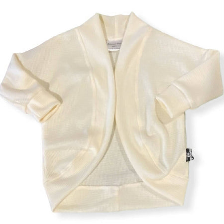 CREAM - Waffle Knit Baby Cocoon Cardigan