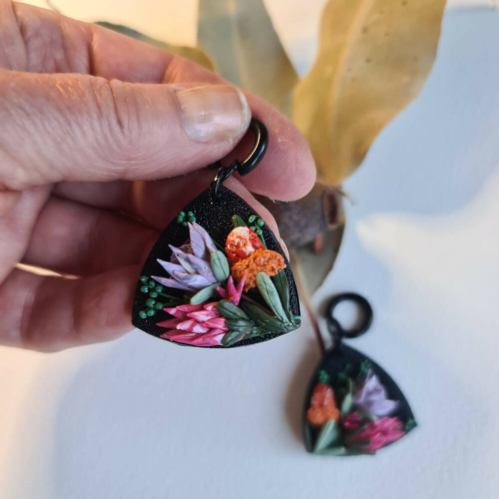 King Proteas Dangle Earrings