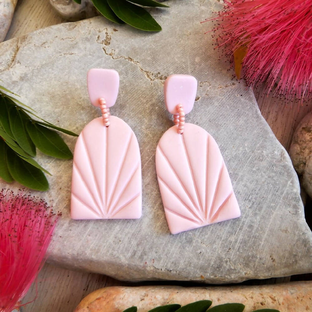 Pink Polymer Clay Earrings "Arches Pink"
