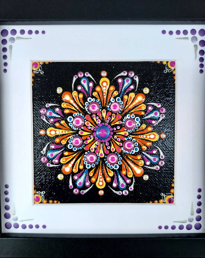 Framed Dot Art called "Starburst".