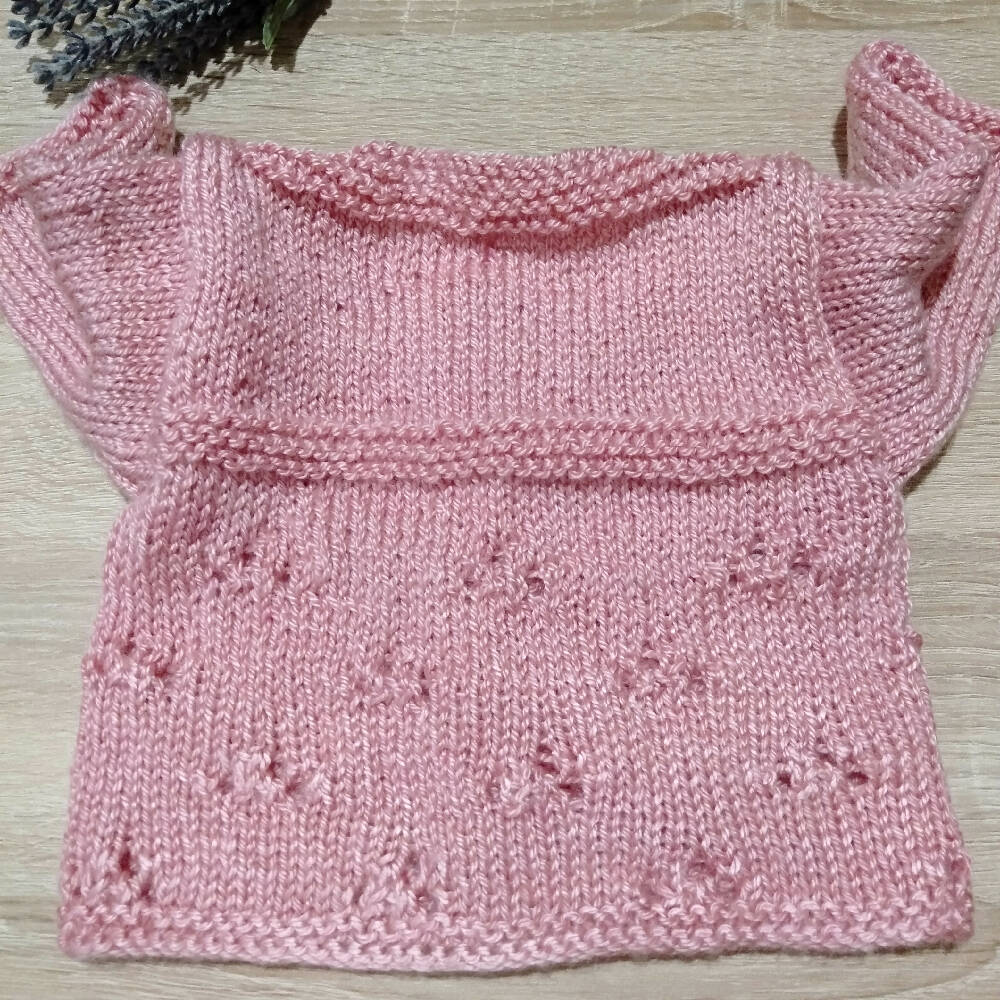 Knitted Baby Matinee Pink Jacket