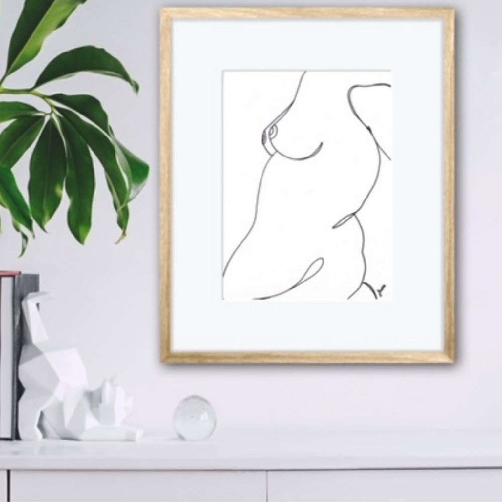 'In This Moment' Original A4 line drawing artwork