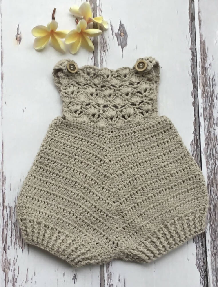 Crochet Baby Romper 100% cotton. Baby shower gift