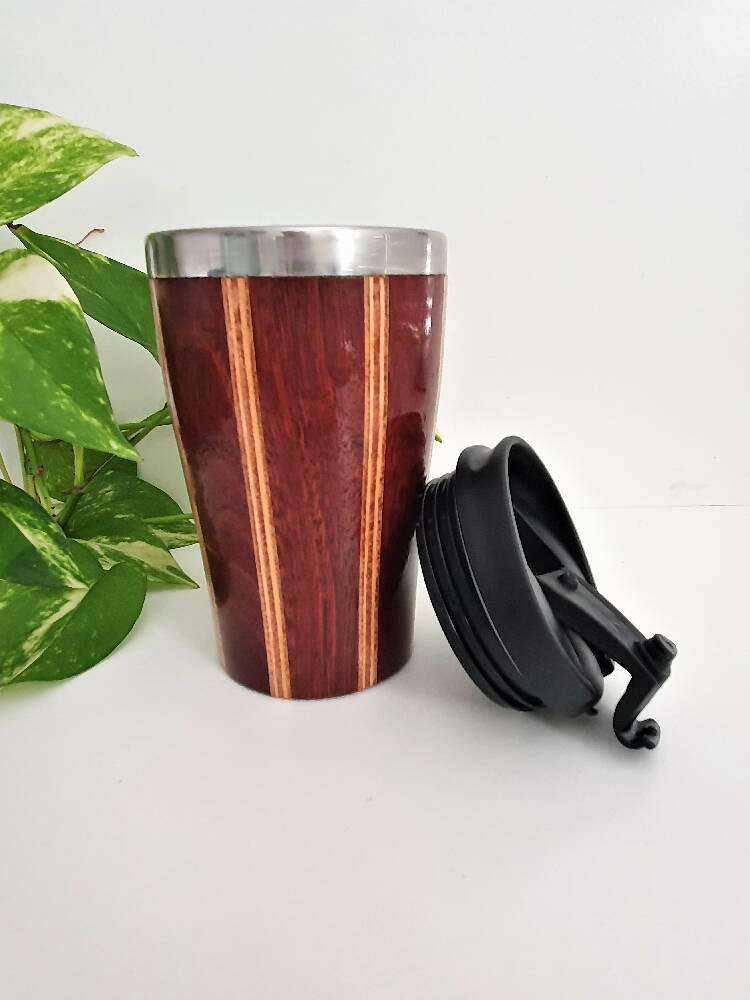 Coffee Cup with Lid,Travel Cup Large,Thank you Gift,Handmade Wooden Coffee, Travel Cup, Keep Cup, Wooden mug, Reusable Cup, Australian Made