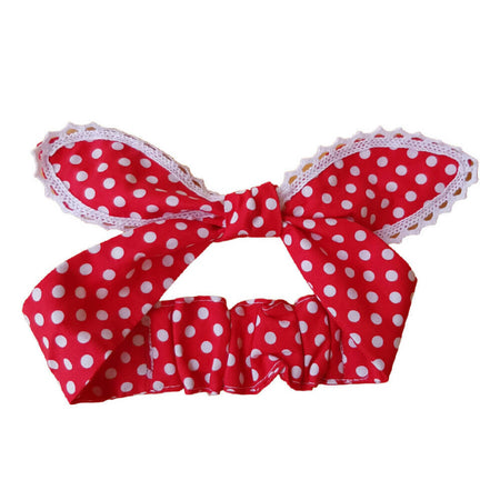 Toddler Knot Tie Headband | Red and White Spot
