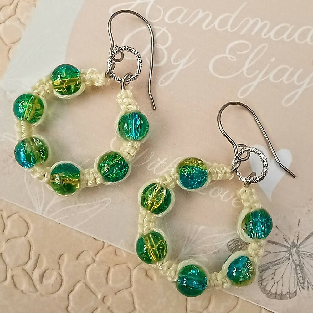 Macrame Beaded Earrings