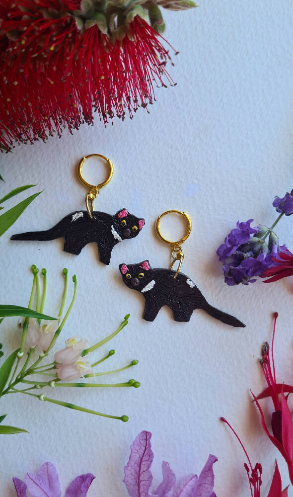 Terry the Tassie Devil Dangle Earrings