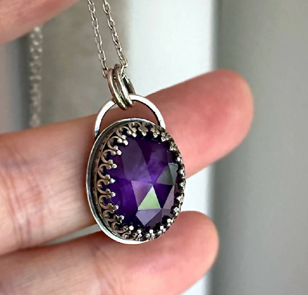Amethyst and Sterling Silver Pendant3