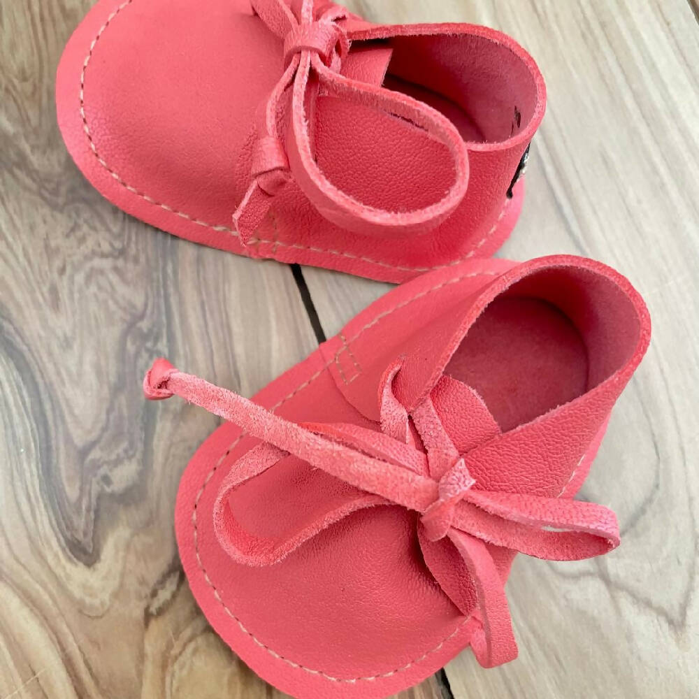 baby boot newborn coral leather XS