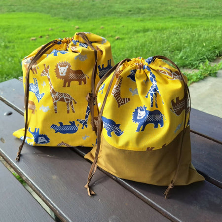 Safari Drawstring Bags - Set of 2