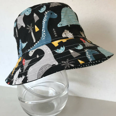 Summer hat in fun dinosaur fabric