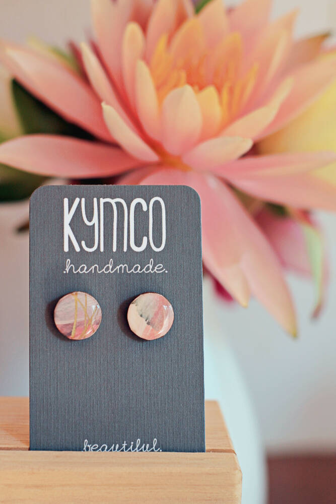 Dreams Collection | Resin Studs Earrings| Pink Gold