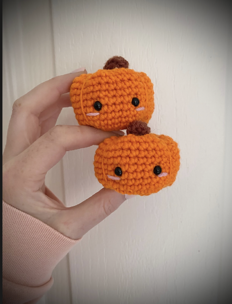Small amigurumi crochet Pumpkin food plushie