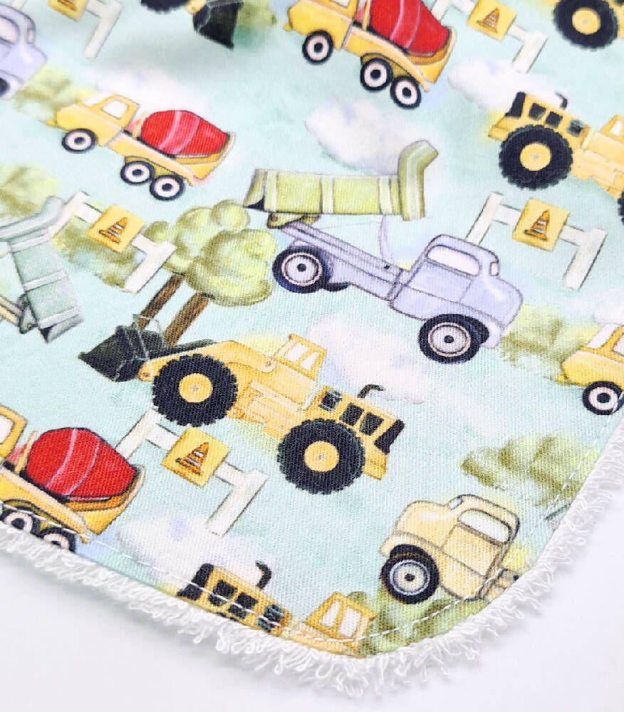 Baby Bib Trucks Cotton Fabric