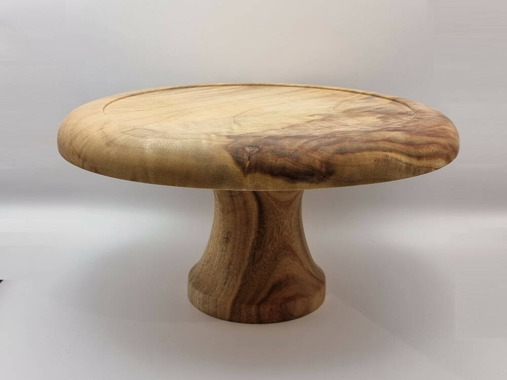 Hand Turned Large Camphor Laurel Cake Stand