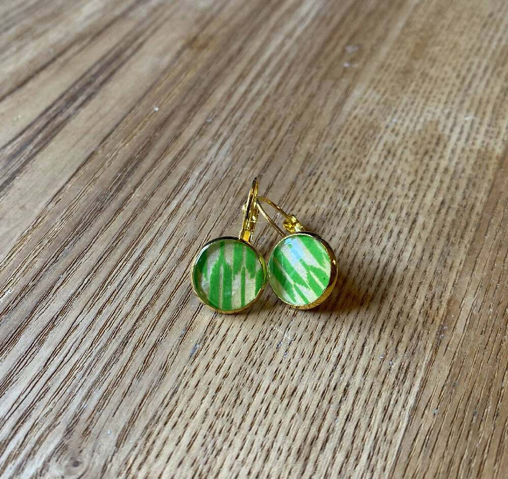 Japanese washi paper Resin earrings