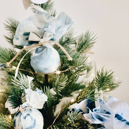 Shibori Special Edition | Scented Christmas Baubles |Traditional Shibori ArT bY HaND