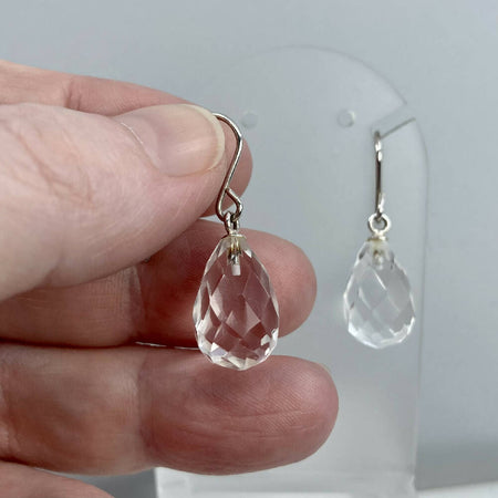 Quartz crystal drops and sterling silver earrings CLEARANCE