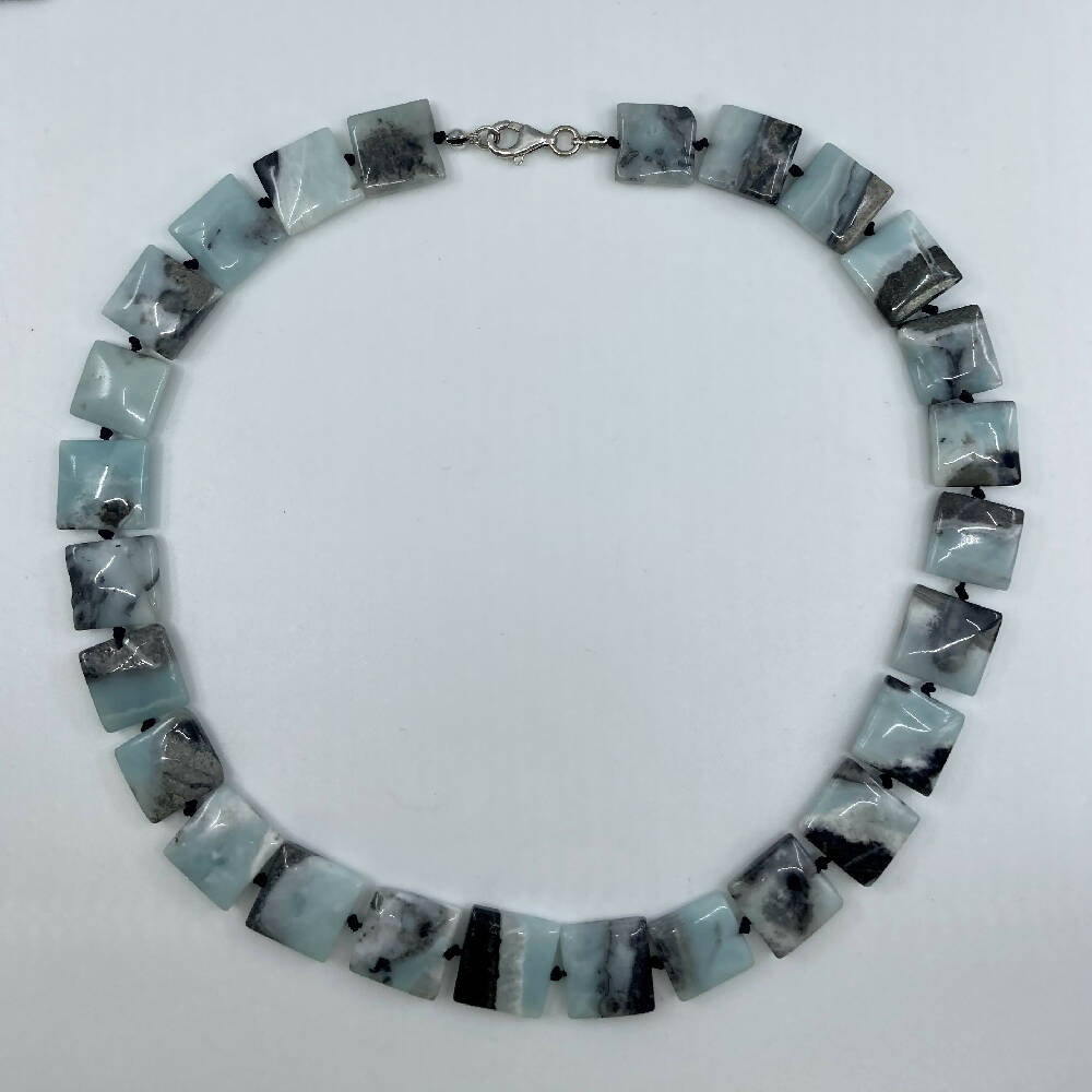 Amazonite square beads necklace