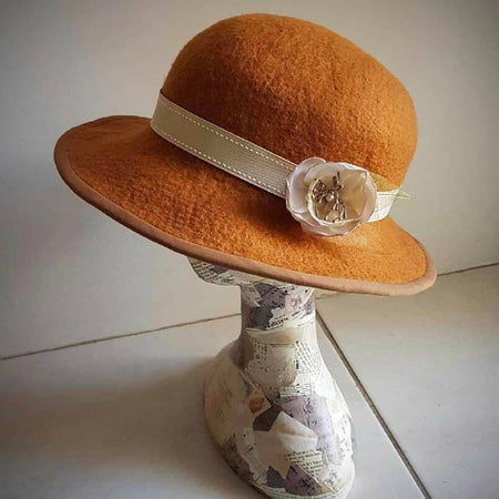 French Caramel felted hat
