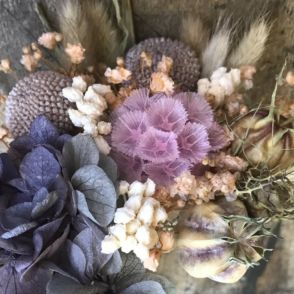 Purple and natural posy 21cm