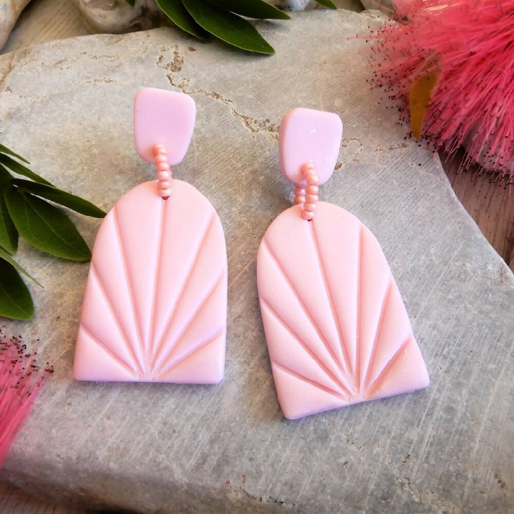 Pink Polymer Clay Earrings "Arches Pink"