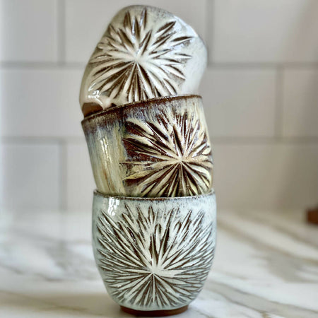 Ceramic Starburst Tumbler | Australian Handmade | Wheel Thrown Pottery