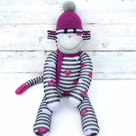 Paige the Sock Monkey - MADE TO ORDER soft toy
