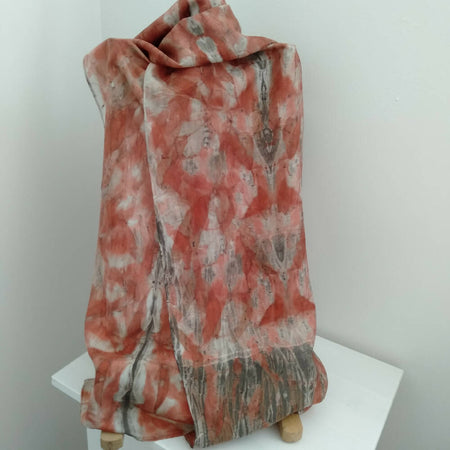 Silk scarf eco printed eucalyptus from Cowra NSW