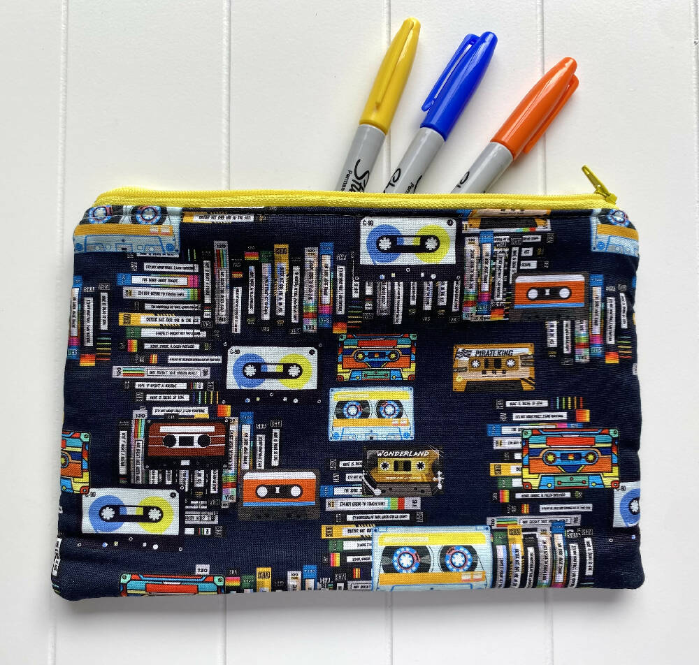 Retro cassettes pencil case