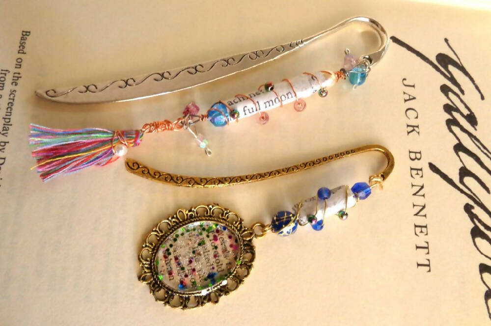 Beaded Bookmarks, Metal, Paper Beads (20)
