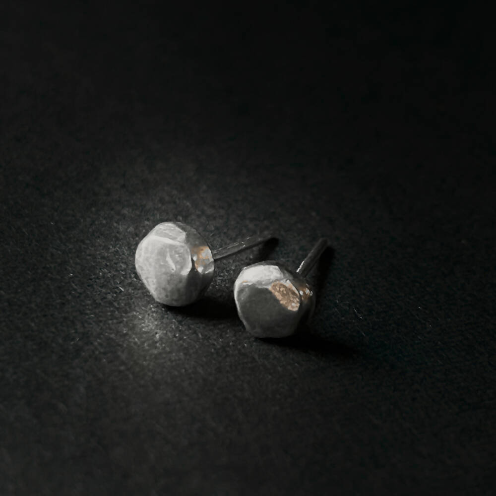 Earrings Recycled Sterling Silver Studs Faceted D