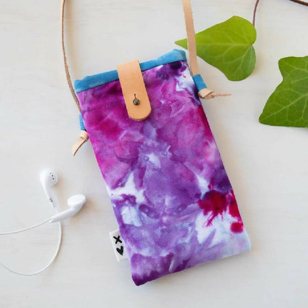 Ice Dyed Phone Carrier, Glasses Case, Purple/Lilac