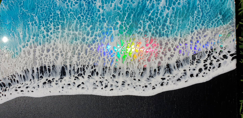 Holographic Resin Wave Serving Board