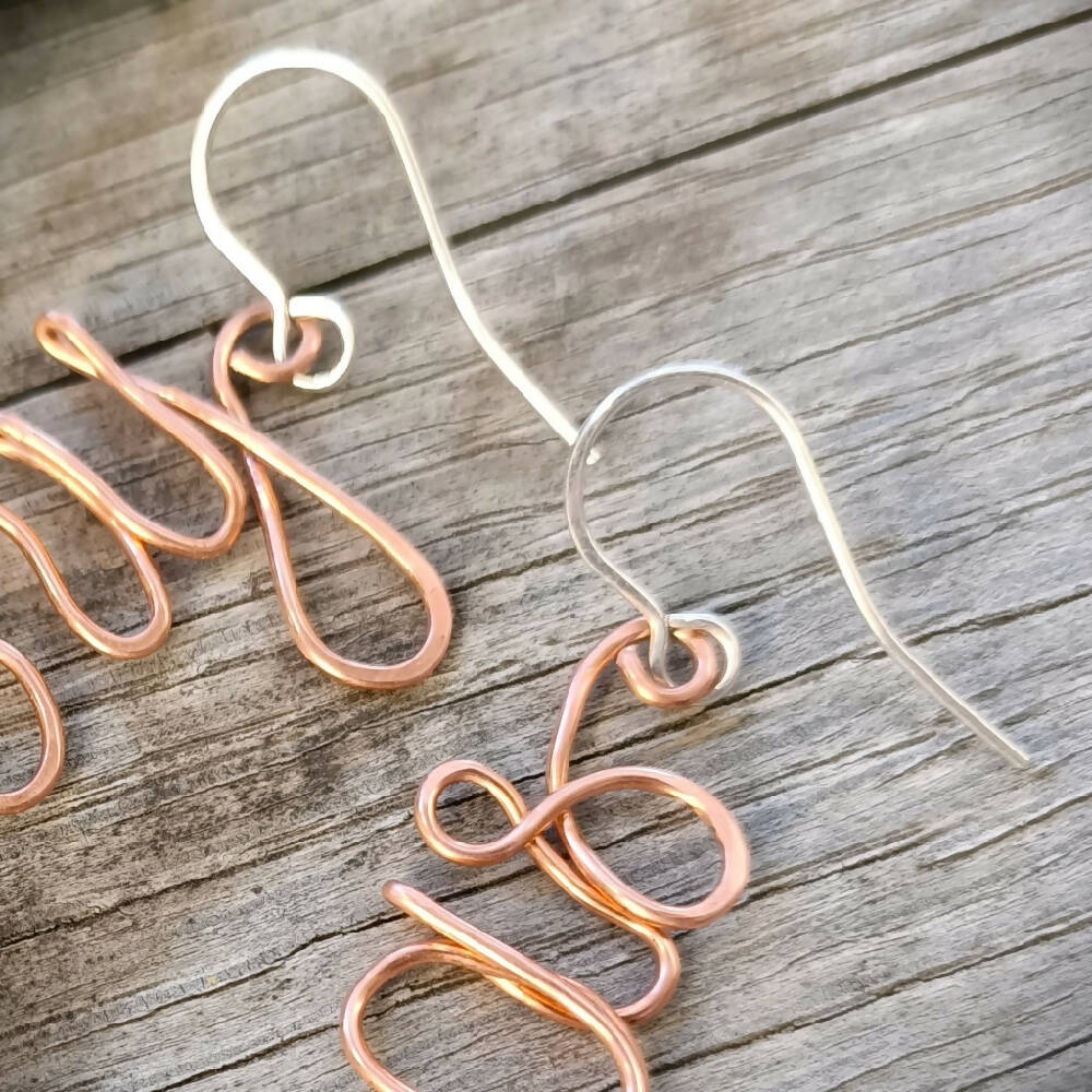 Get Lost Curse-ive Dangle Earrings - copper or sterling silver