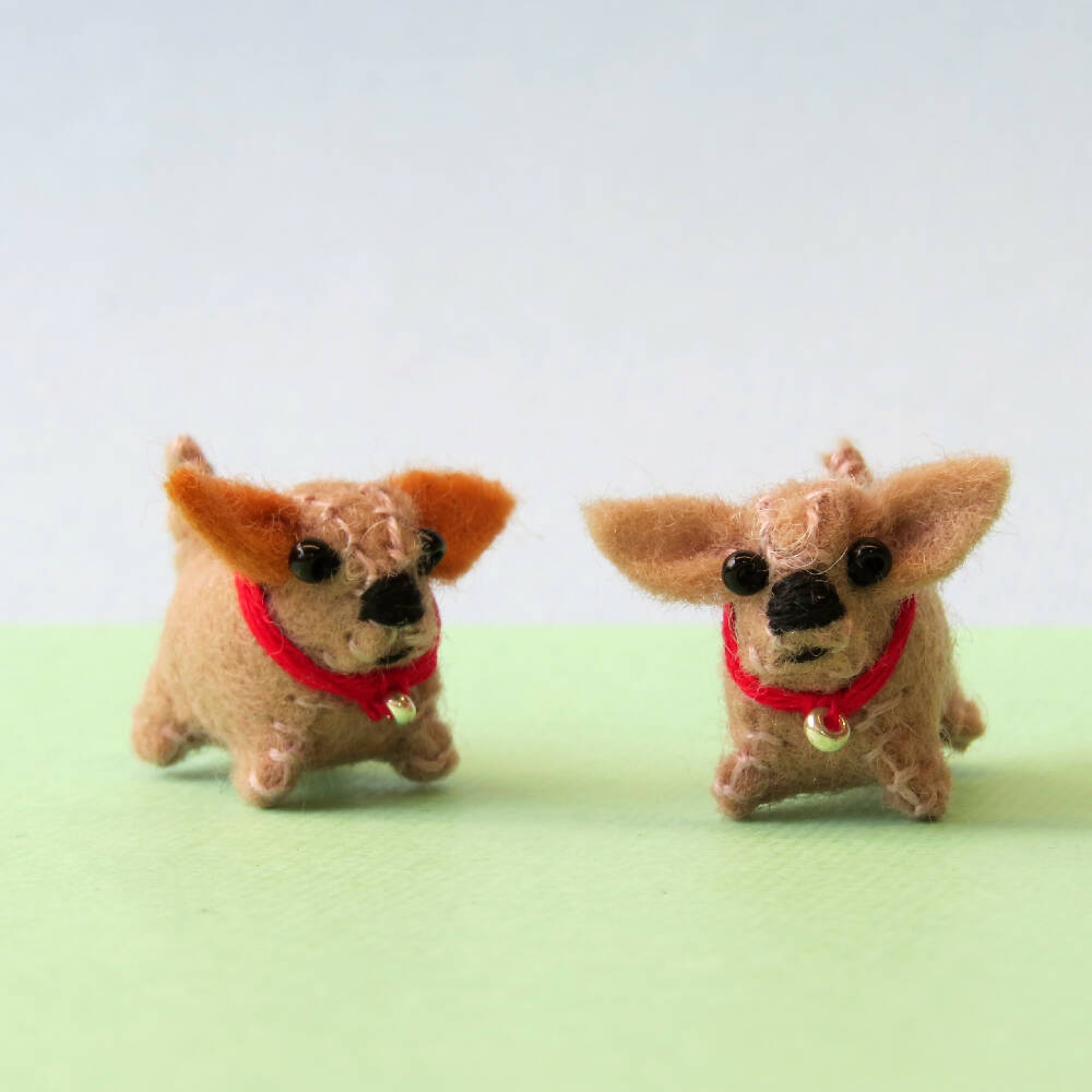 Miniature Felt Dogs - Wool Felt Dog Bed