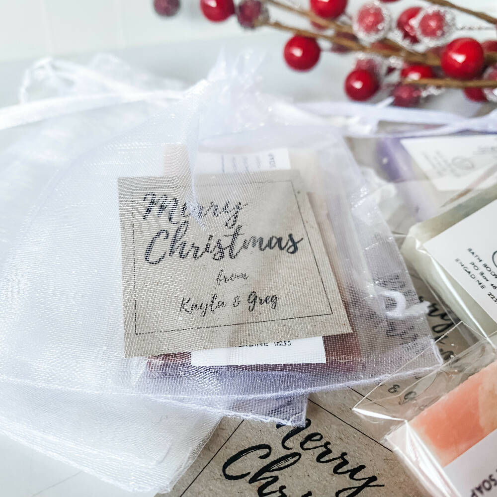 Handmade Guest Soap Slices with Personalised Christmas Tag