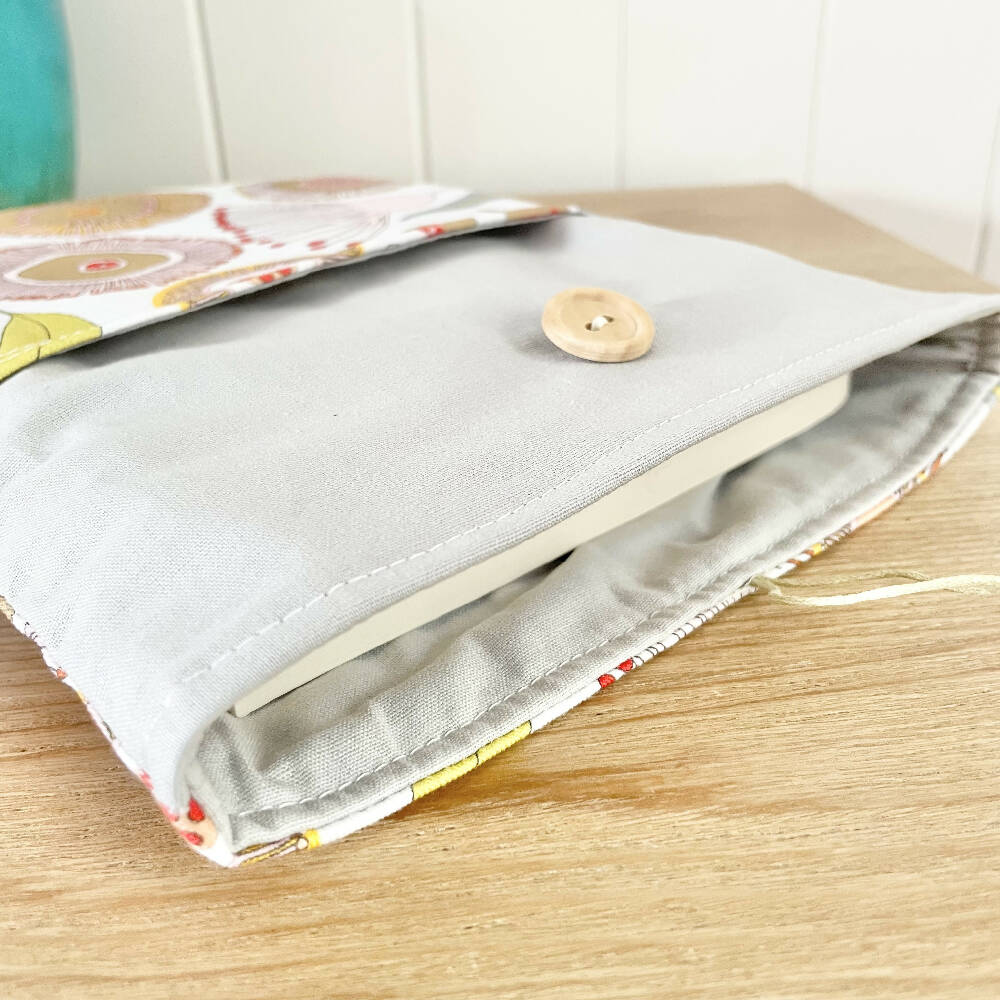 Book Sleeve or iPad Sleeve, Book Protector~ Gum Blossom Garden