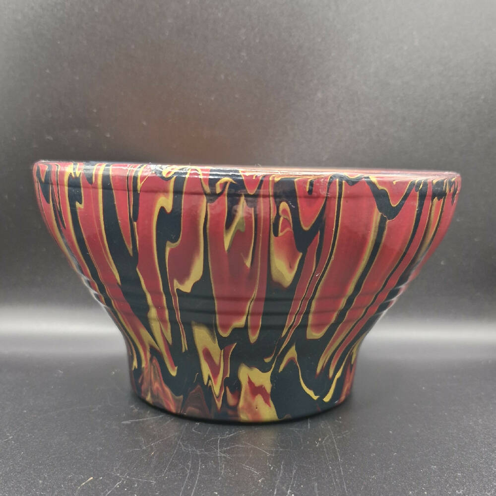Hand Painted Terracotta Pot 15cm Magenta Acrylic Pour