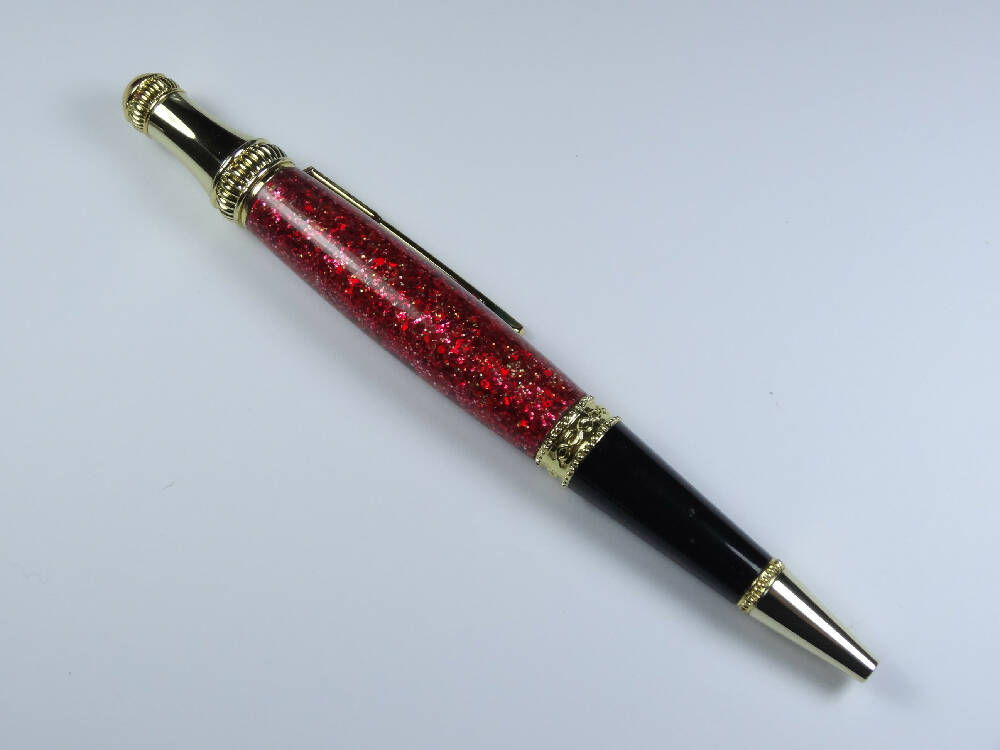 Red Sparkle Resin Lancer Pen