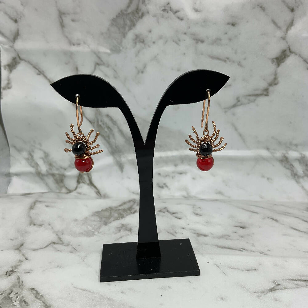 Copper Spider Earrings
